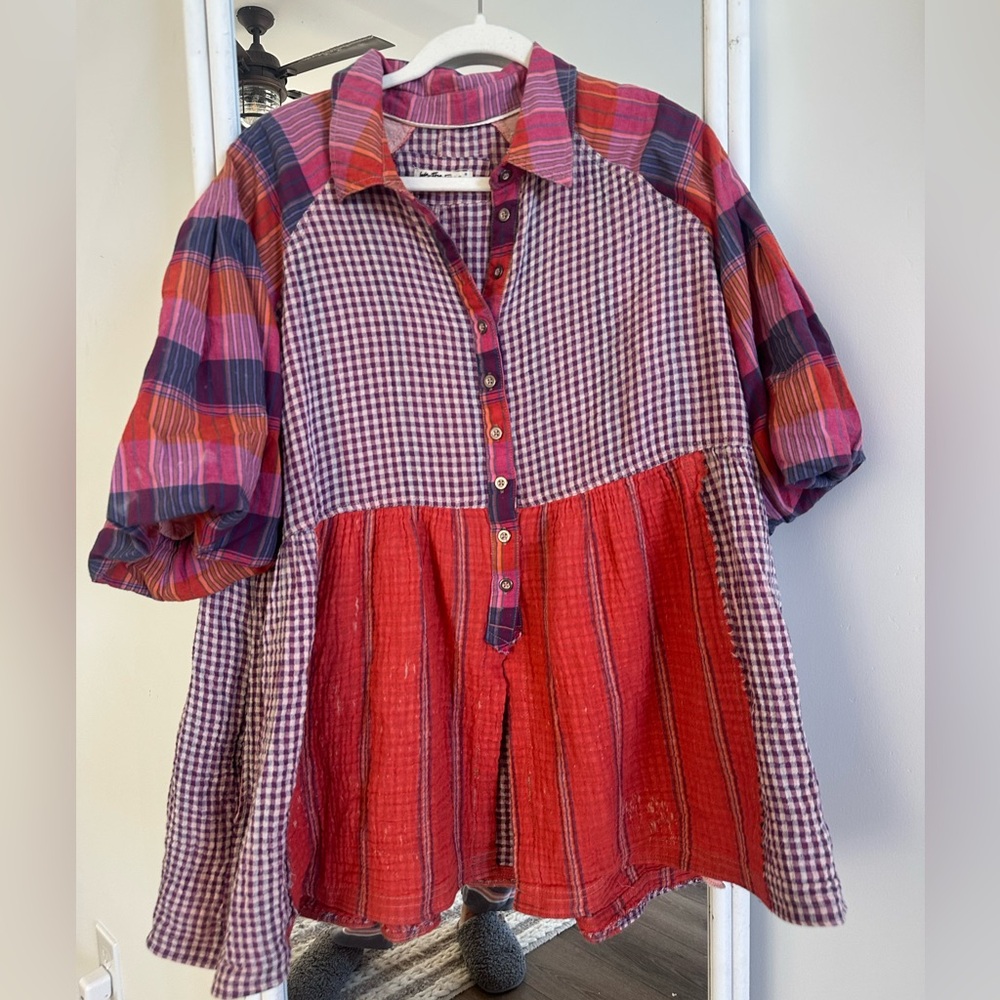 Free people plaid gingham top